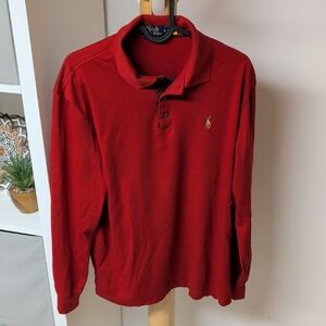 Polo by Ralph Lauren Men's Bold Red Long Sleeve Polo